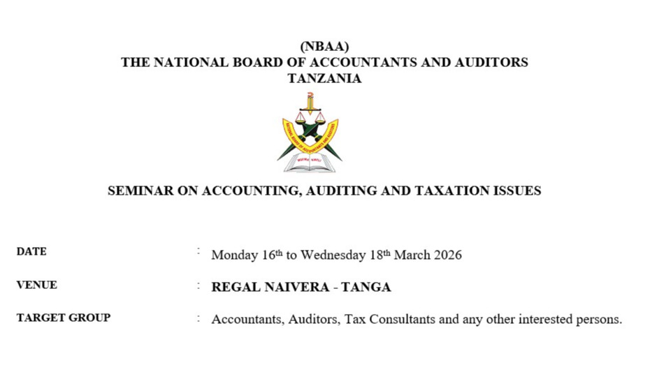 Seminar on Accounting, Auditing and Taxation Issues, Tanga